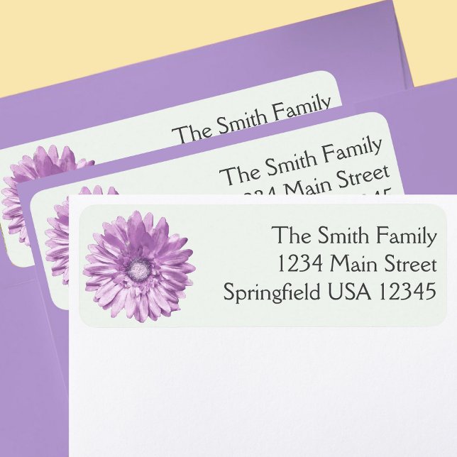 Jolies étiquettes d'adresse de retour à fleurs de  (Créateur téléchargé)