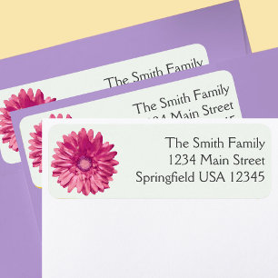 Jolies étiquettes d'adresse de retour à fleurs de