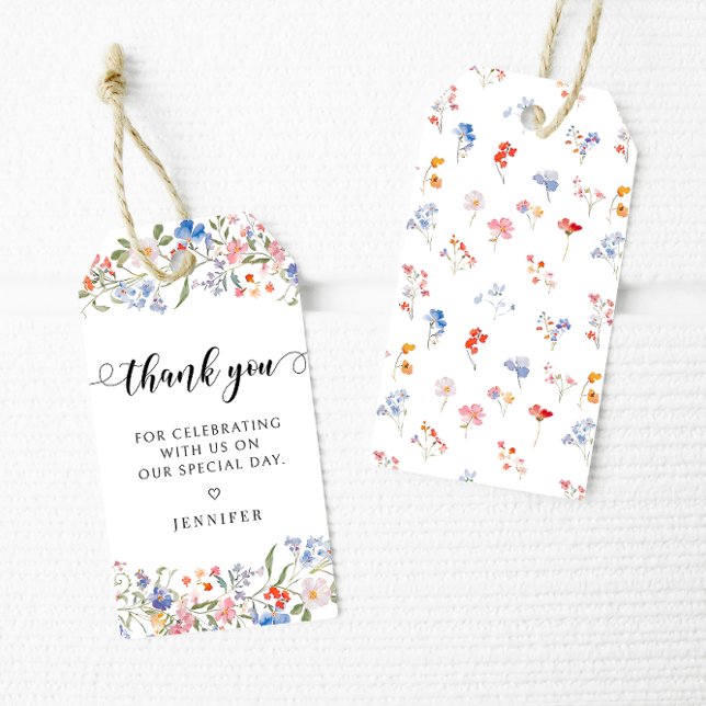 Jolies Étiquettes de Remerciement de Mariage Flora (Créateur téléchargé)