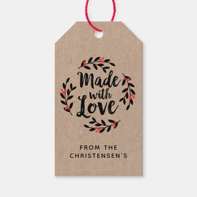 Jolies étiquettes kraft pour cadeaux faits main av (Devant)