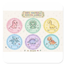 Jolies Étiquettes Scolaires Mandala Dino Rose | Ma