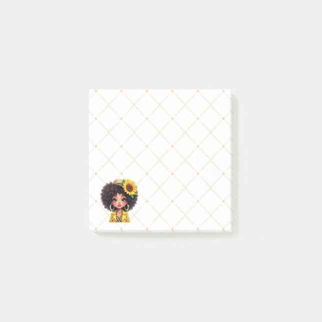 Jolies Filles au Tournesol Notes Post-it (Devant)