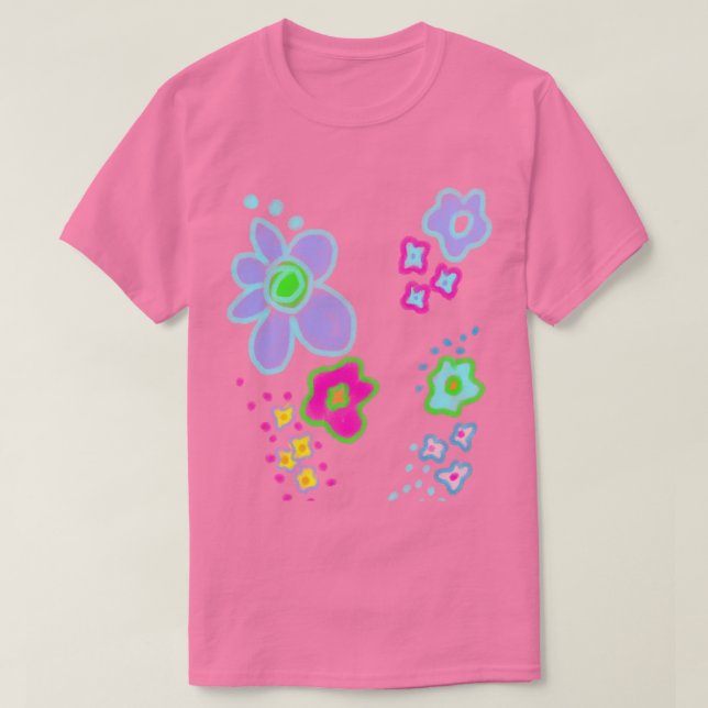 Jolies fleurs Art Abstrait à porter T-shirt (Design devant)