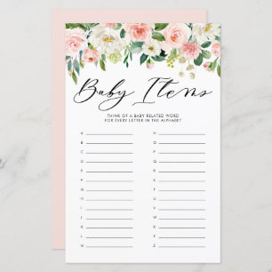 Jolies fleurs Baby Items Baby shower Jeu