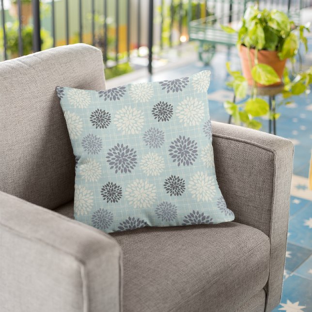 Jolies Fleurs Bleues | Coussin Décoratif (Créateur téléchargé)
