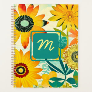 Jolies fleurs d'art populaire Monogrammé
