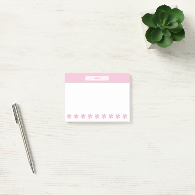 Jolies Fleurs de Pâquerette Rose Post-it (Bureau)