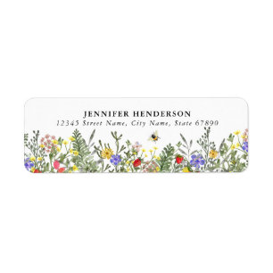 Jolies fleurs de printemps Étiquettes d'adresse de