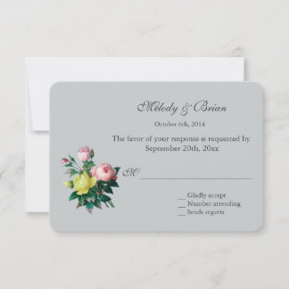 jolies fleurs de rose roses et jaunes vintage RSVP