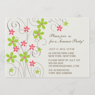 Jolies fleurs - invitation de partie d'été