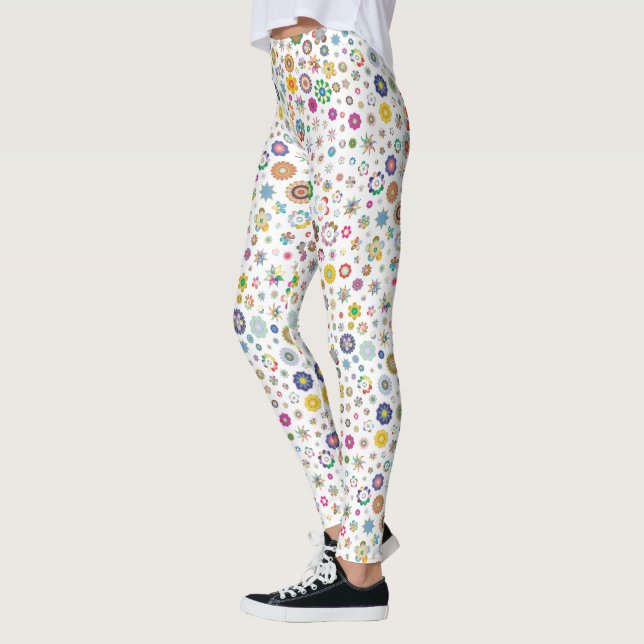 Jolies fleurs - leggings colorés (Gauche)
