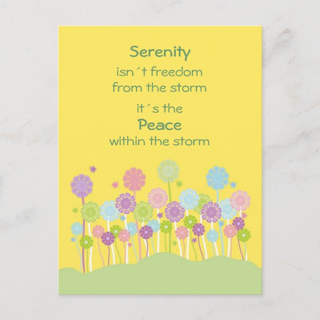 Jolies fleurs pastel Carte postale Serenity (Devant)
