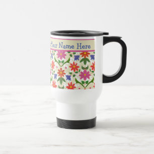 Jolies fleurs, Pois sur Ecru Travel Mug