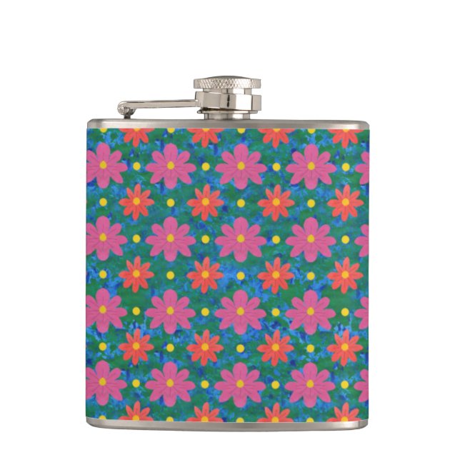 Jolies fleurs Rangoli et flacon Pois (Devant)