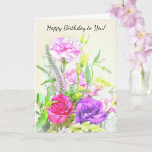 Jolies fleurs Vintage style carte d'anniversaire