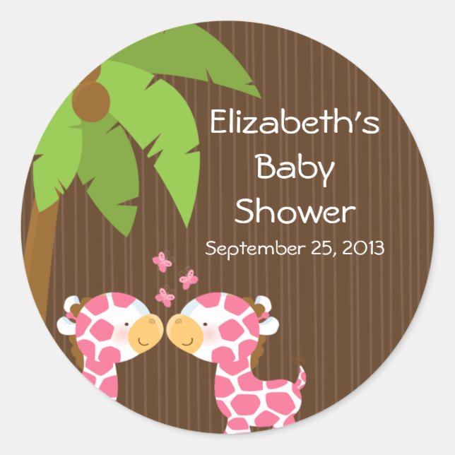 Jolies Giraffes Safari Stickers Baby shower multip (Devant)