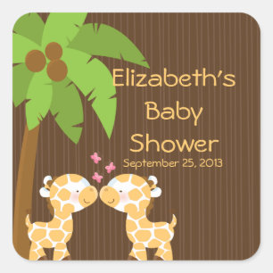 Jolies Giraffes Safari Stickers Baby shower multip