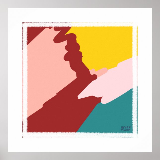 Jolies impressions d'art abstrait ambiance cerise  (Devant)