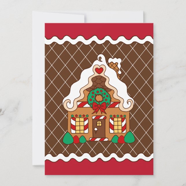 Jolies invitations de fête de Noël pour une maison (Devant)