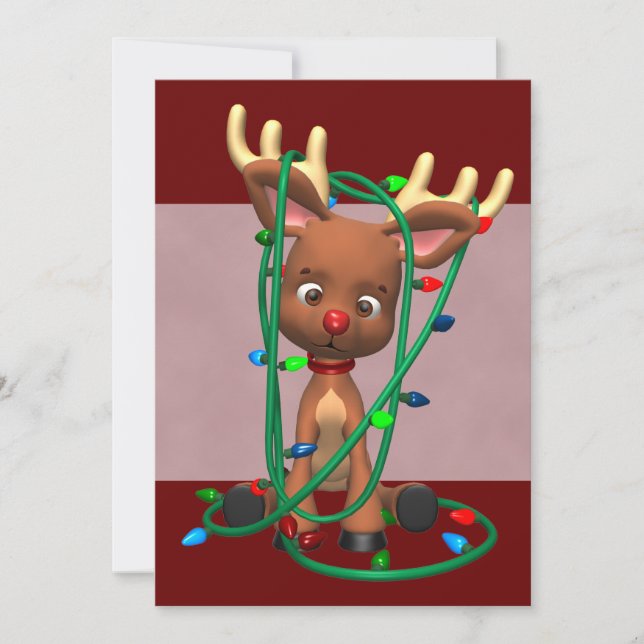 Jolies invitations de Noël Reindeer (Devant)