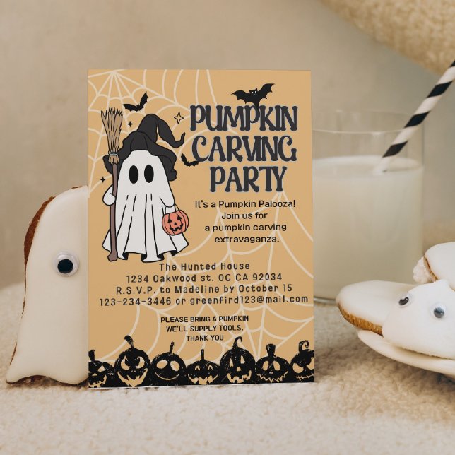 Jolies invitations d'Halloween avec citrouilles sc (Créateur téléchargé)