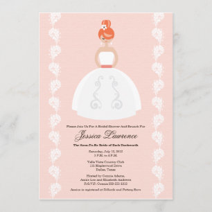 Jolies invitations roses à Fête de l'mariée rouge