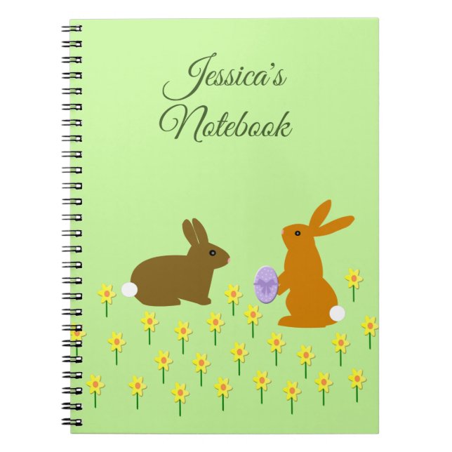 Jolies lapines de Pâques et jonquilles Carnet pers (Devant)