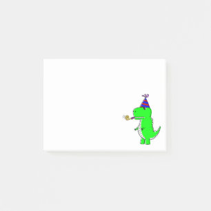 Jolies notes Post-it d'anniversaire de dinosaure