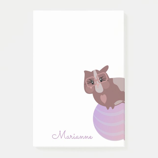 Jolies notes Post-it de cochon d'Inde en boule (Devant)