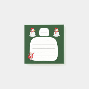 Jolies notes Post-it de Noël avec Père Noël et bon