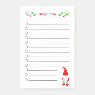 Jolies notes Post-it de Noël avec un nain à faire