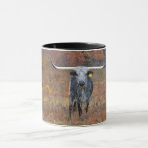 Jolies nuances de gris Longhorn Cow Farm Art Mug