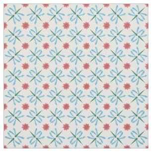Jolies nymphes d'eau et libellules sur le tissu bl