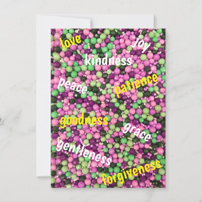 Jolies perles et carte de voeux de Vertu Flat (Devant)