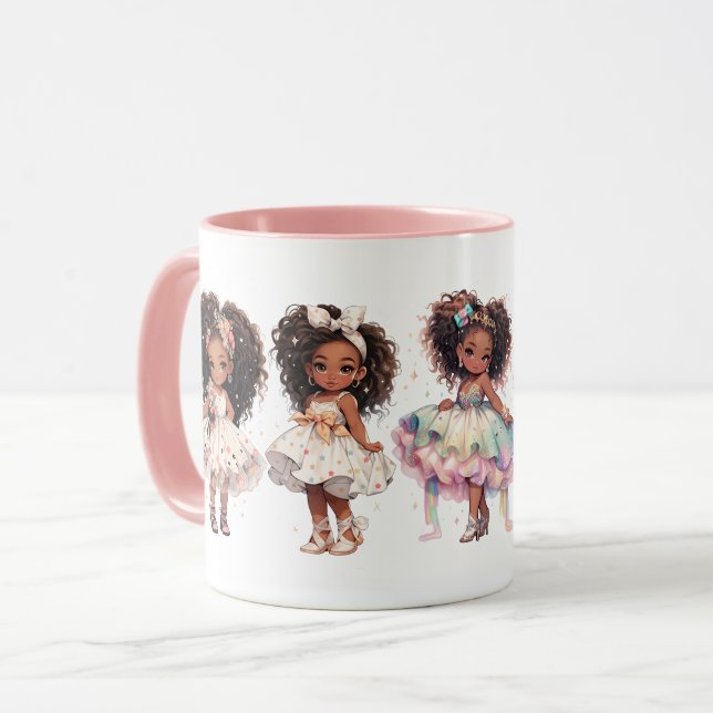 Jolies petites filles sur un mug romantique (Devant gauche)