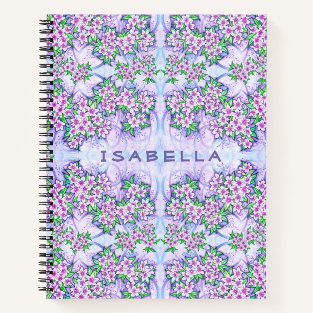 Jolies petites fleurs Carnet Spiral personnalisé (Devant)