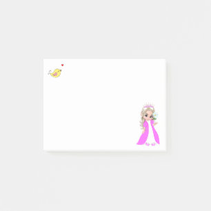 Jolies petites princesses et oiseaux post-it notes