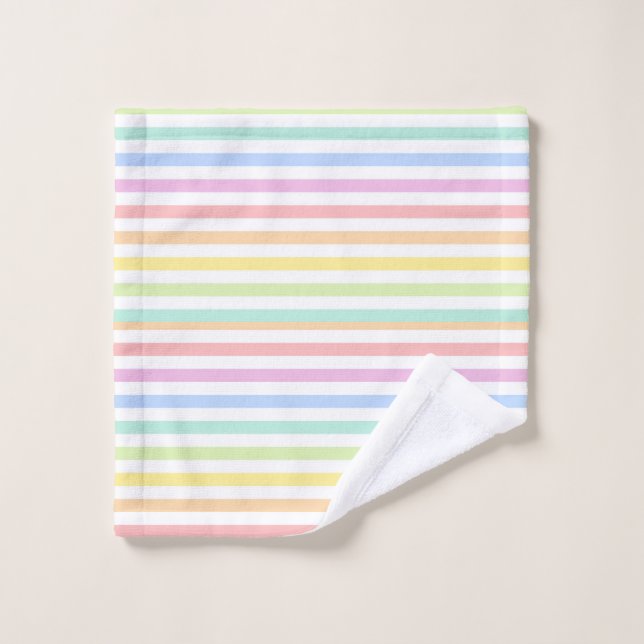 Jolies Rayures De Couleurs Pastel (Gant de toilette)