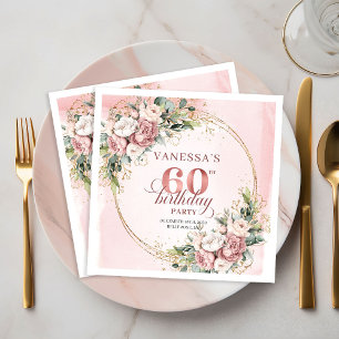 Jolies serviettes en papier bohème rose gold pour