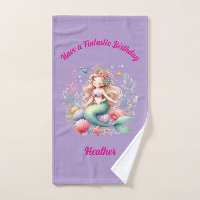 Jolies Sirènes Magiques sous l'Océan Fille Anniver (Serviette à main)