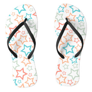 Jolies Tongs Rétro Pastel Étoiles Été Plage