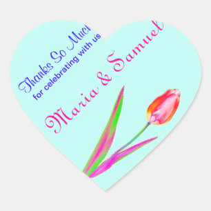 Jolies Tulipes Merci Favoriser les autocollants Ét