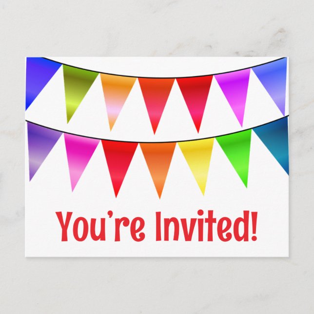 Jolies vous êtes invités cartes d'anniversaire (Devant)