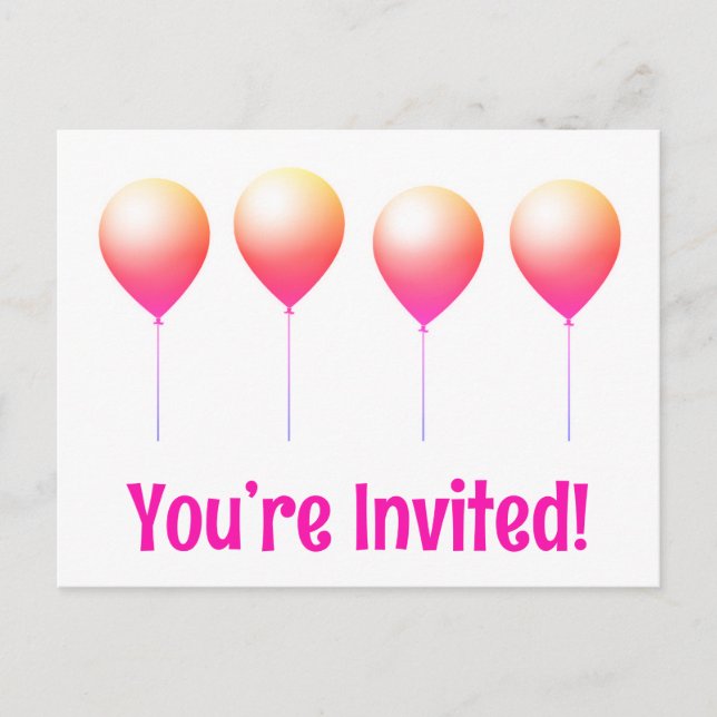 Jolies vous êtes invités cartes d'anniversaire (Devant)