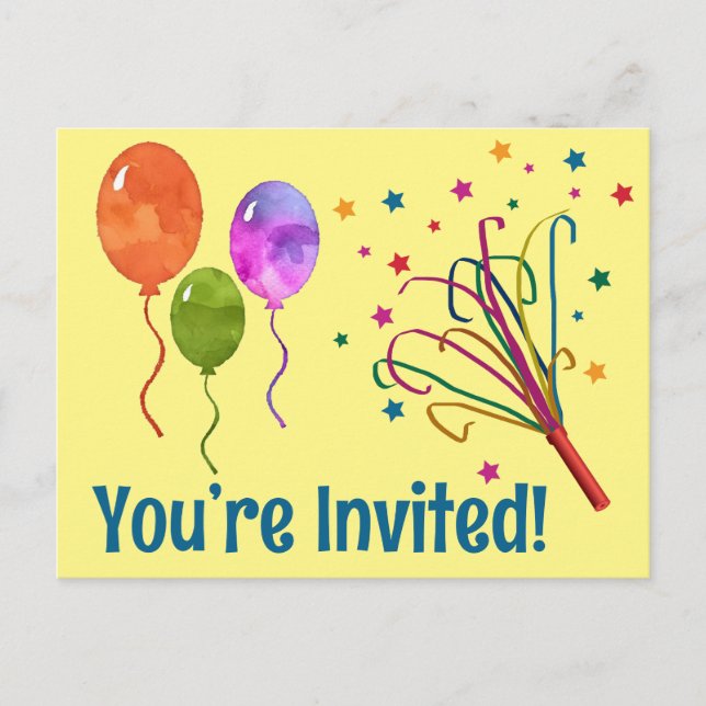 Jolies vous êtes invités cartes d'anniversaire (Devant)