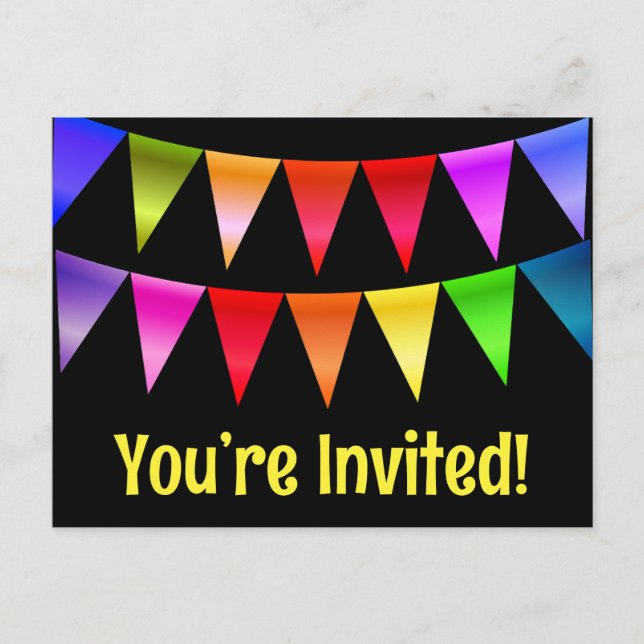 Jolies vous êtes invités cartes d'anniversaire (Devant)