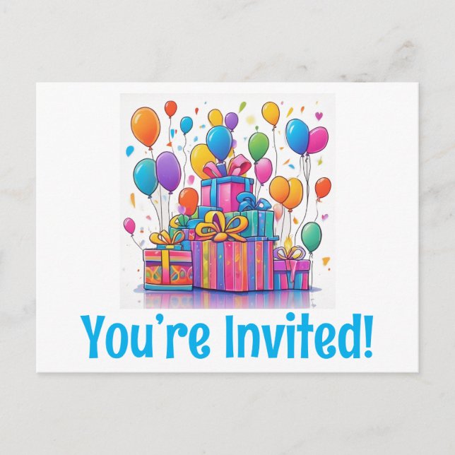 Jolies vous êtes invités cartes d'anniversaire (Devant)