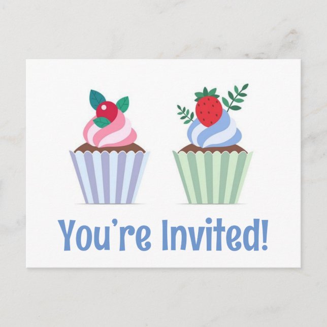 Jolies vous êtes invités cartes d'anniversaire (Devant)