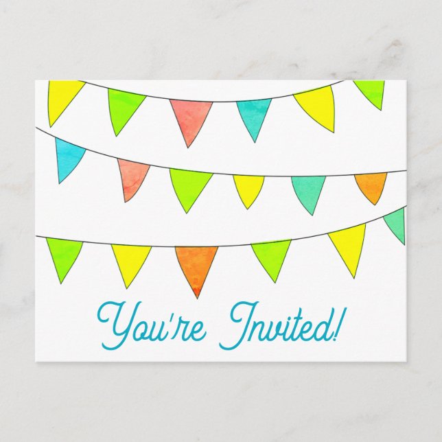 Jolies vous êtes invités cartes d'anniversaire (Devant)