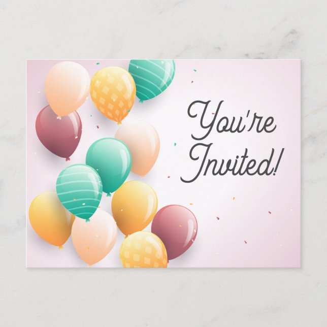 Jolies vous êtes invités cartes de bonne anniversa (Devant)